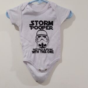 Storm Pooper White Baby One-Piece Bodysuit